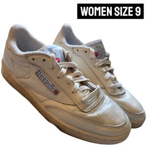 Reebok Club C 85 Vintage GX3687 Sneaker Tennis Chalk Alabaster Used Women 9 Shoe